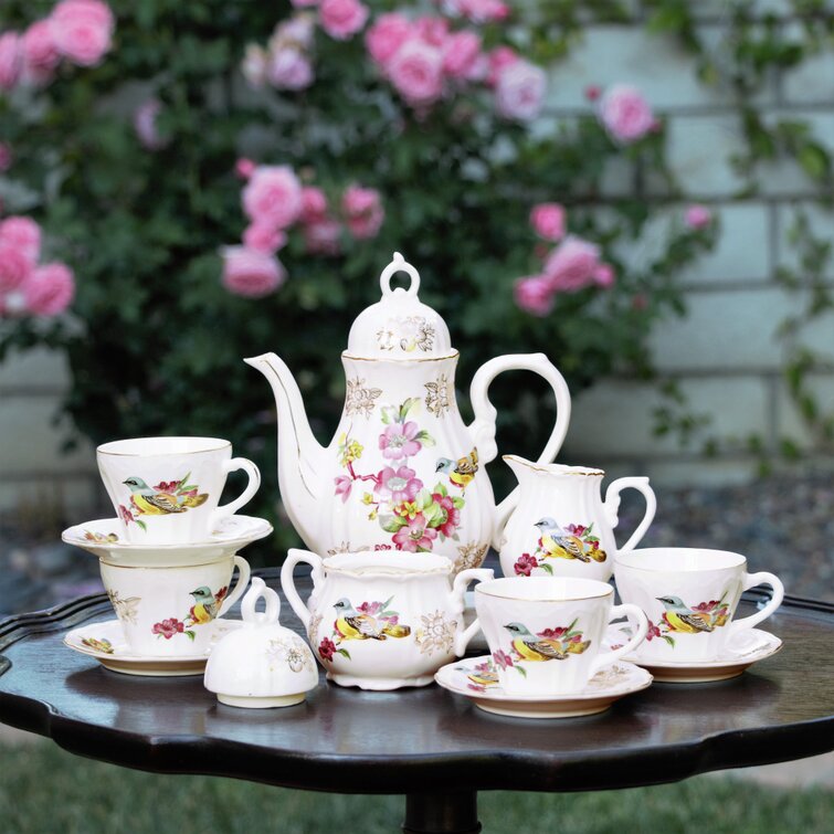 One Allium Way® Nolen 16oz. Floral Teapot Set For 4 & Reviews